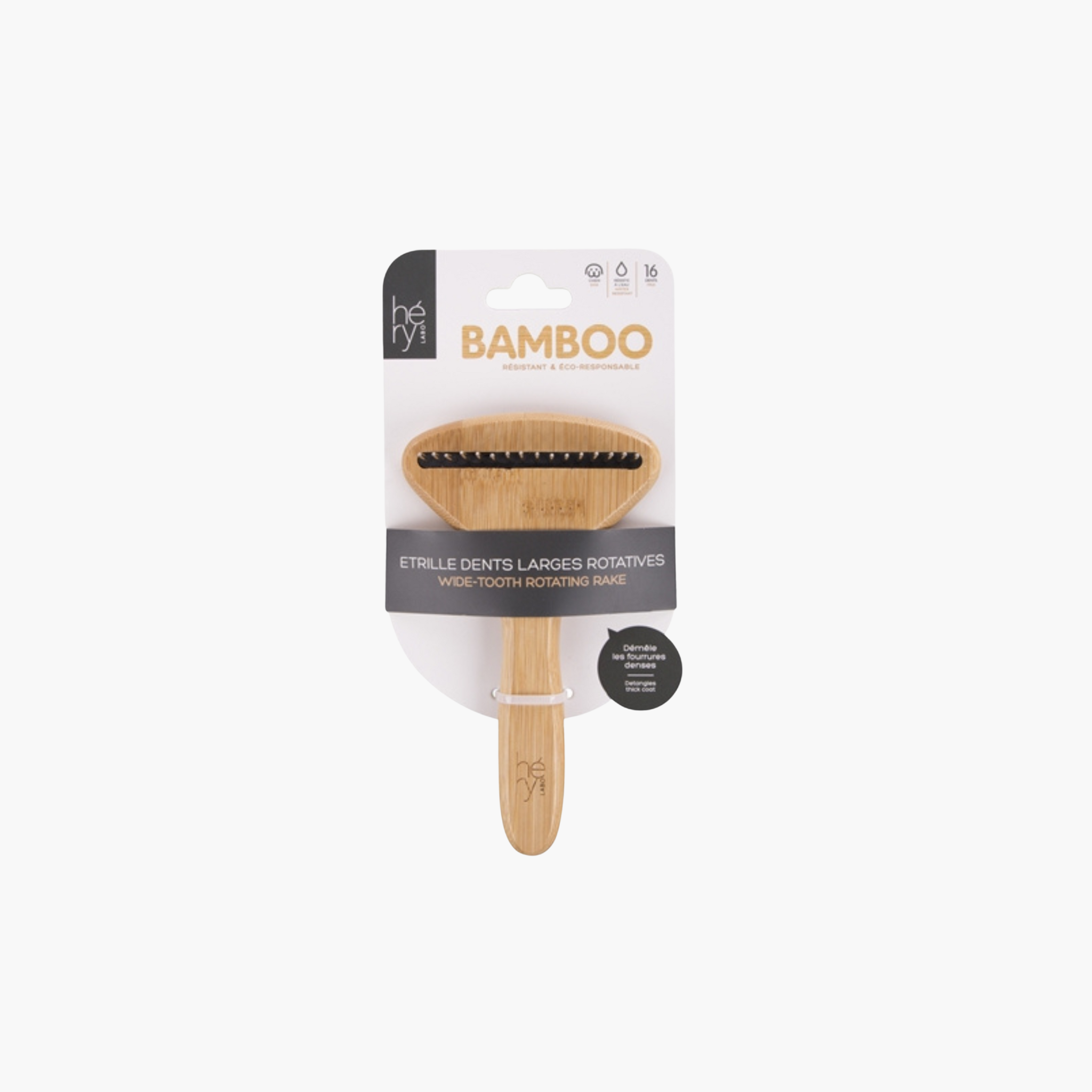 Hery Labo Roskam Grof Met Roterende Tanden Bamboe - Pet Global Shop