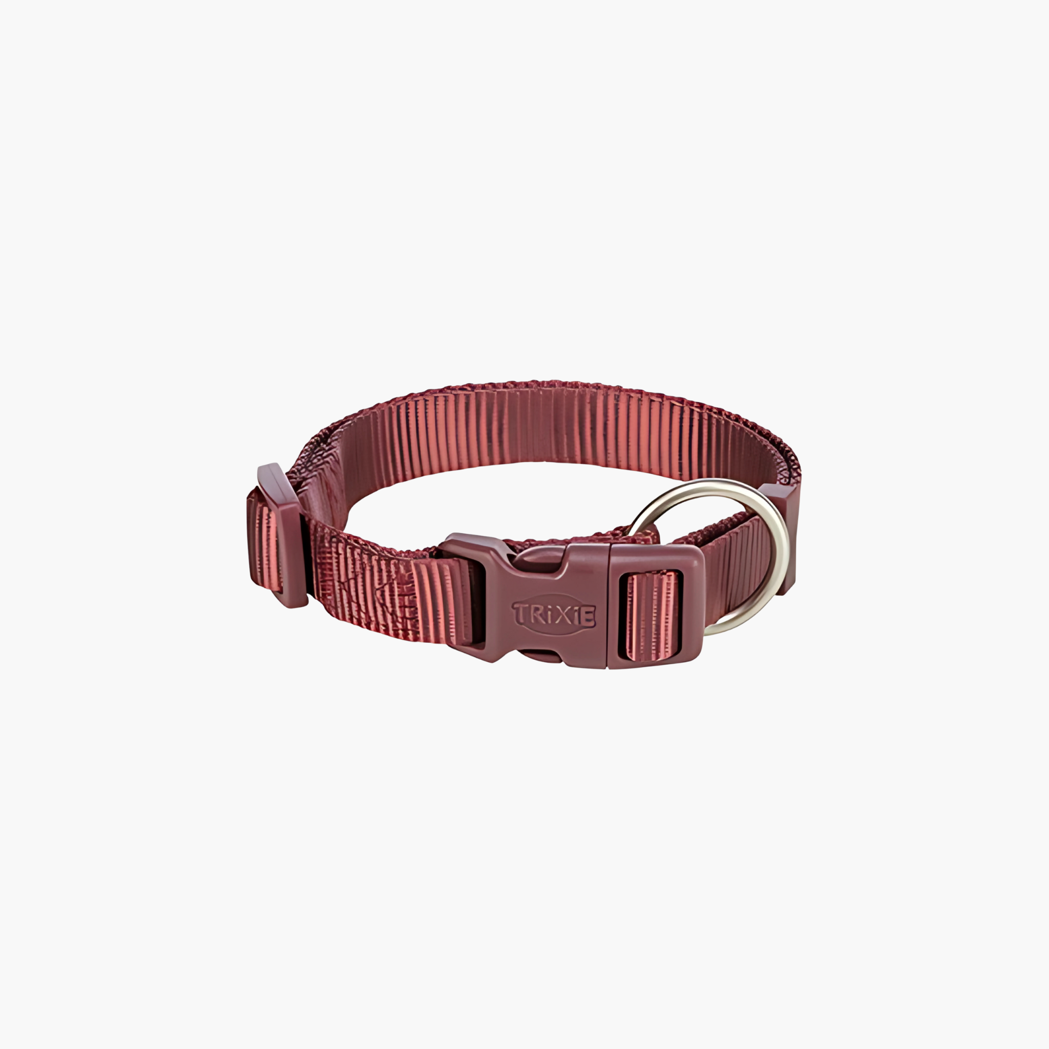 Trixie hondenhalsband Premium in sangria rood, verstelbaar, comfortabel en stevig.